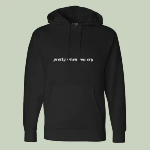 Home black hoodie with ribbon print